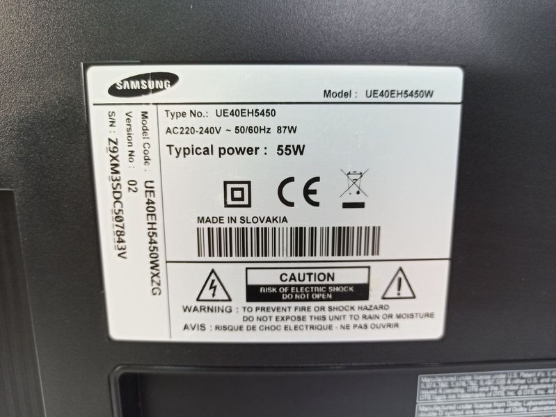 ТБ 40 Samsung UE40EH5450 Full HD Smart TV 87w sn Z9XM3SDC507843V 000040703 фото