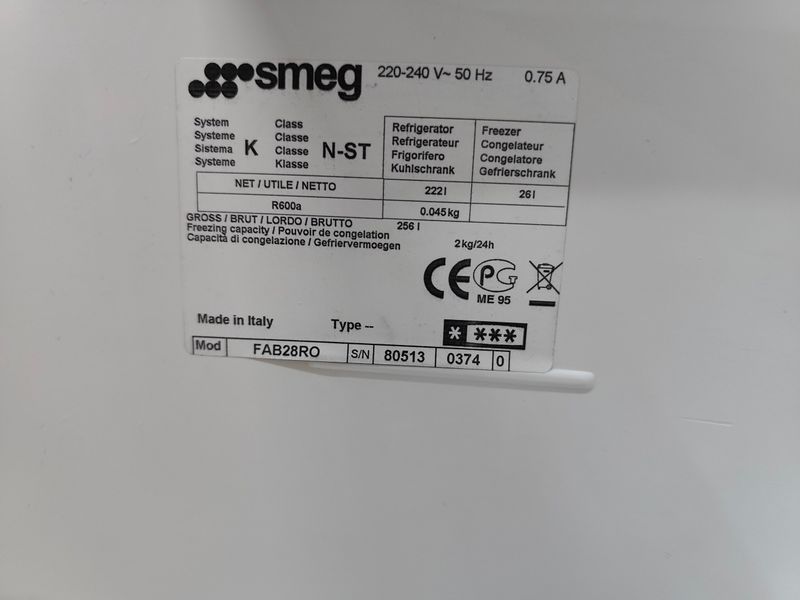 Комплект холодильник і морозилка Smeg FAB28RO CVB20LO 222+26л 170л sn 80513 80516 000053929 фото