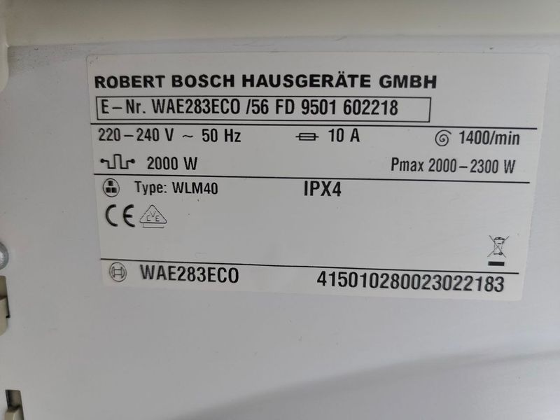 Пральна машина Bosch WAE283ECO2300W 7кг sn 9501602218 000051059 фото