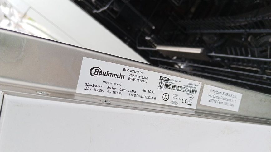 Посудомийна машина Bauknecht BFC3T333PF 1800W 14ком sn 452205060382 000051189 фото