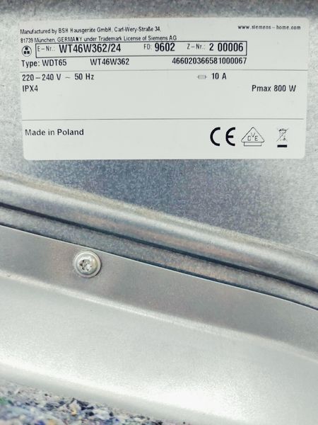 Сушильная машина Siemens IQ500 WT46W362 000045978 фото