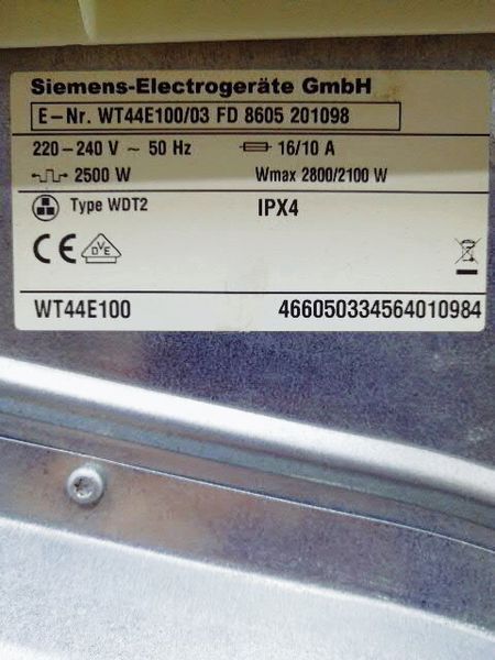 Сушильная машина Siemens WT44E100 03 000034933 фото