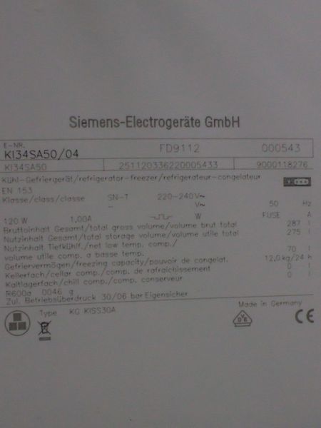 Холодильник двухкамерный встраиваемый Siemens KI34SA50 04 000024094 фото