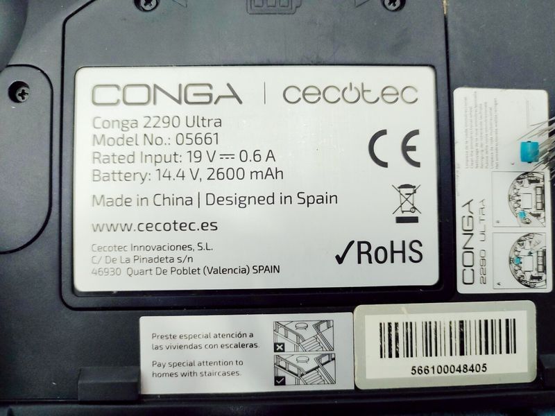 Пилосос робот Cecotec Conga 2290 Ultra Home 05661 2600 mAh sn 566100048405 000043162 фото