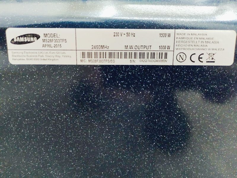 Мікрохвильова піч Samsung MS28F303TFS 1500w sn 0A2Q7WDG400383V 000043240 фото
