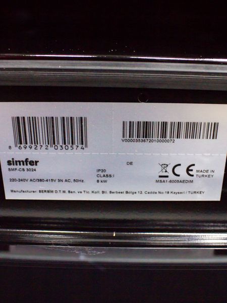 Електродуховка Simfer SMF CS 3024 8000w sn V0000353672010000072 000031735 фото