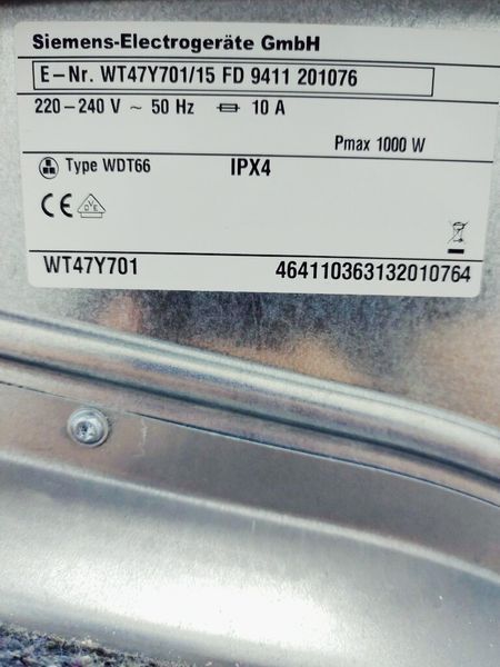 Сушильная машина Siemens IQ800 WT47Y701 15 000040572 фото