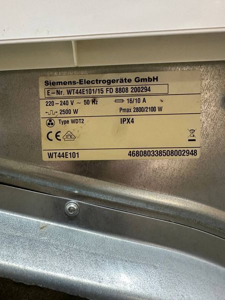 Сушильна машина Siemens WT44E101 15 2800W 7кг sn 8808200294 000054731 фото