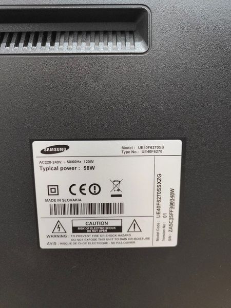 Телевізор 40 Samsung UE40F6270SS LCD Smart TV 120w sn ZASC3SFF300348W 000052215 фото