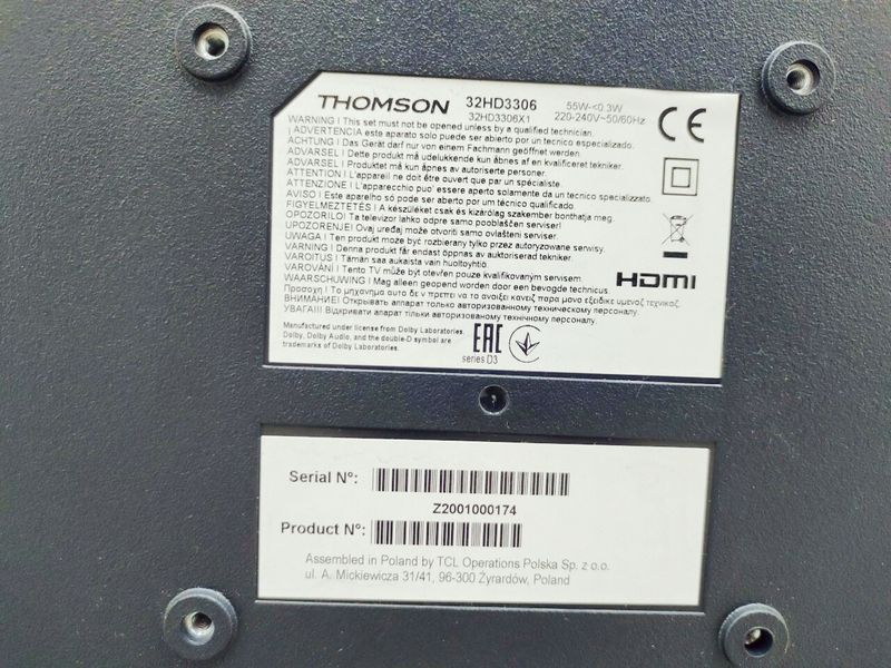 Телевизор 32 Thomson 32HD3303 HD 000045271 фото