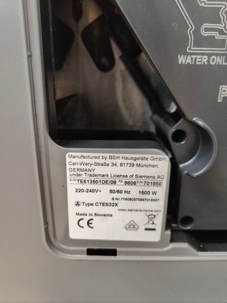 Кофемашина Siemens EQ6 1500W sn 716060375997015507 000049680 фото