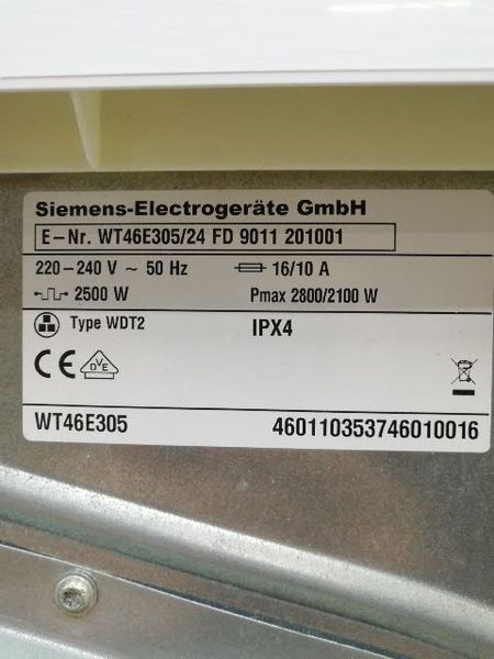 Сушильная машина Siemens IQ500 WT46E305 24 000034618 фото