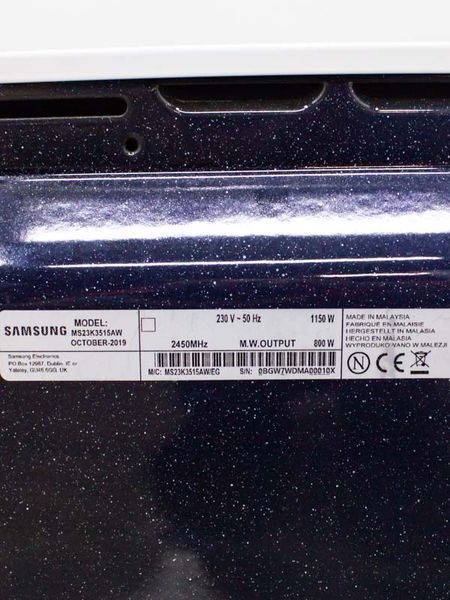 Мікрохвильова піч Samsung MS23K3515AW 1150w стік LPNHK066171040 110е 000030701 фото