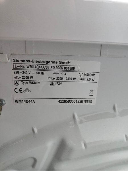 Пральна машина Siemens iQ500 WM14Q44A 06 2400W 7кг sn 9205001889 000051690 фото