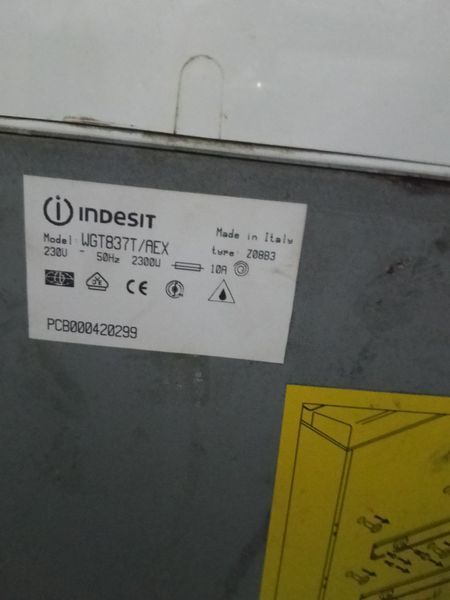 Пральна машина вертикальна Indesit WGT837T AEX 2300W 5кг sn PCB000420299 000052577 фото