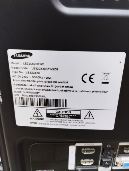 Телевізор Samsung LE32C630K1WXZG sn B2033HEZ900035V 000047892 фото