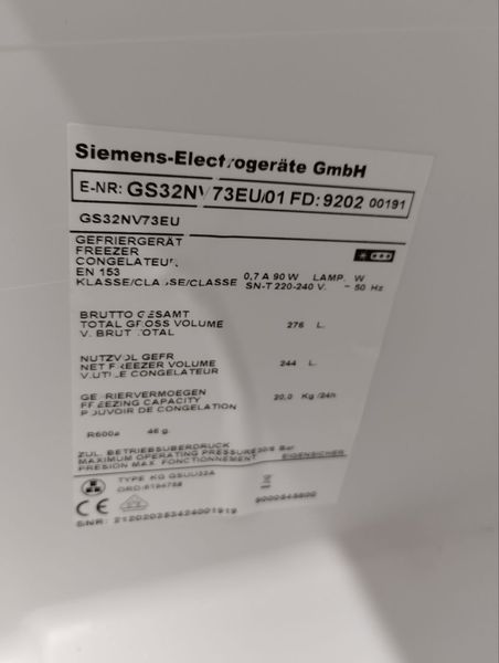 Морозильна камера Siemens Electro GS32NV73EU sn 212020353424001919 n 350 000046696 фото
