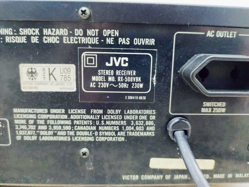 Комплект усилитель и аудиопроигрыватель JVC RX 508VBK 000035742 фото