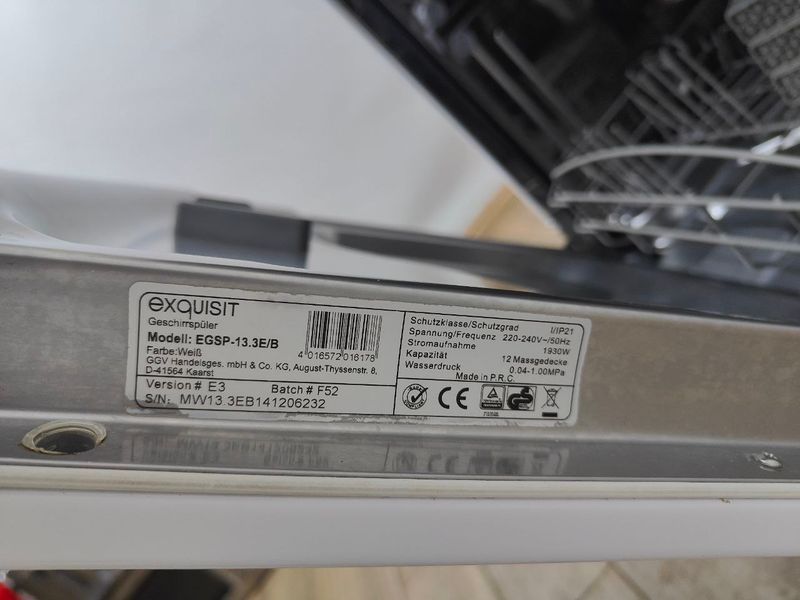 Посудомийна машина Exquisit EGSP 13 3E 1930W 14ком sn WM133EB141206232 000050379 фото