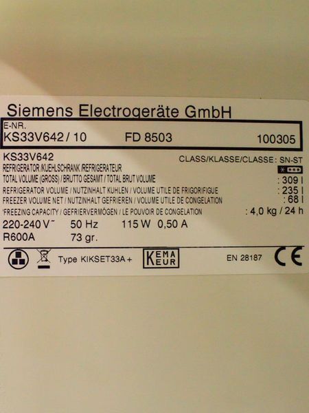 Холодильник двухкамерный Siemens KS33V642 10 000031849 фото