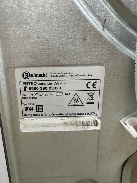 Сушильна машина Bauknecht TKChampion 7A 1050W 7кг sn 856039003020 000054735 фото