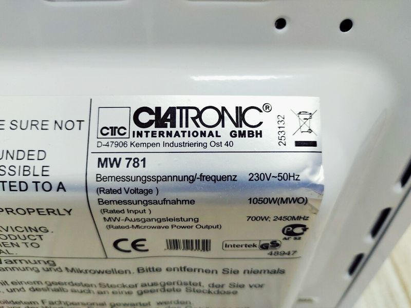 Мікрохвильова піч Clatronic MW 781 000037743 фото