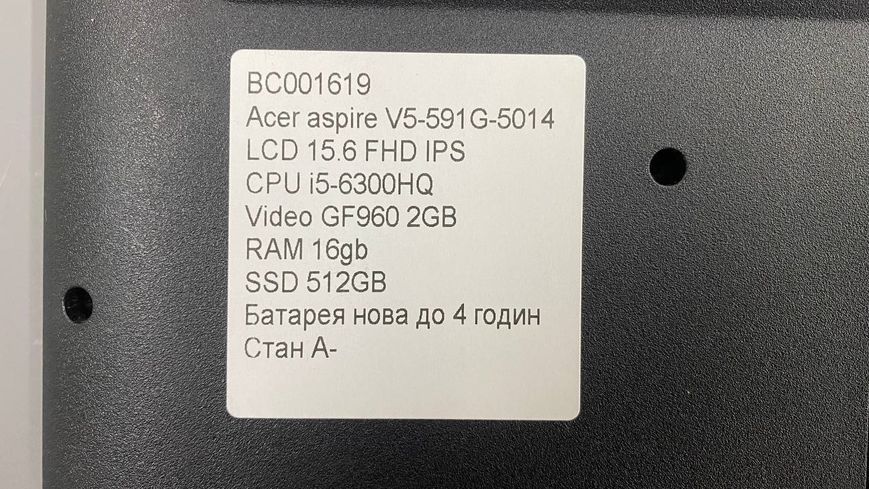 Ноутбук Acer Aspire V5 591G 5014 000046109 фото