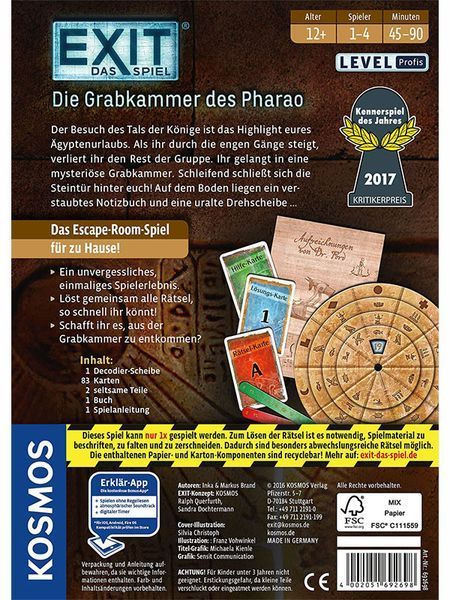 Игра настольная Kosmos 692698 Гробница Фараона English 000028299 фото