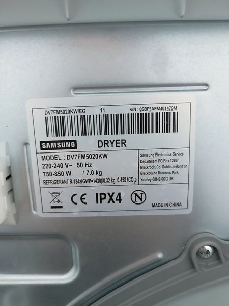 Сушильная машина Samsung DV7FM5020KW 850w 7 кг sn 0SBF5AEM401479M 000046165 фото