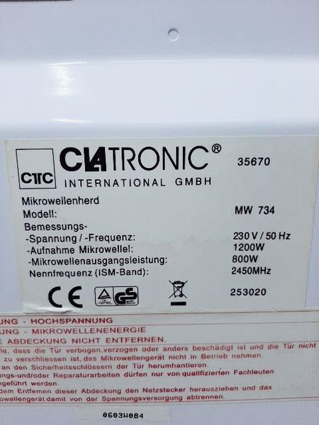 Микроволновая печь Clatronic MW 734 000034640 фото