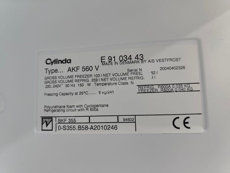 Холодильник Cylinda E9103443 150W 253+82л sn 20040402326 n649 000053312 фото