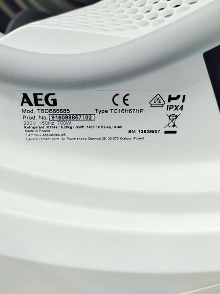 Сушильная машина AEG 8000 Series T8DB66685 000040577 фото