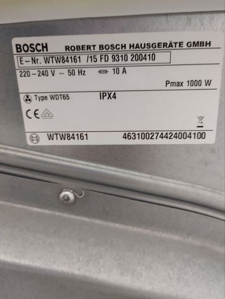 Сушильная машина Bosch EcoMaxx7 WTW84161 1000w 7 кг sn 9310 200410 000045970 фото