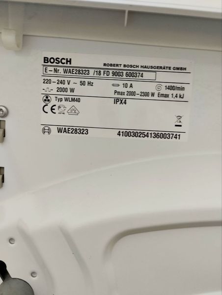 Стиральная машина Bosch WAE28323 2300W 6кг sn 9003600374 000047662 фото