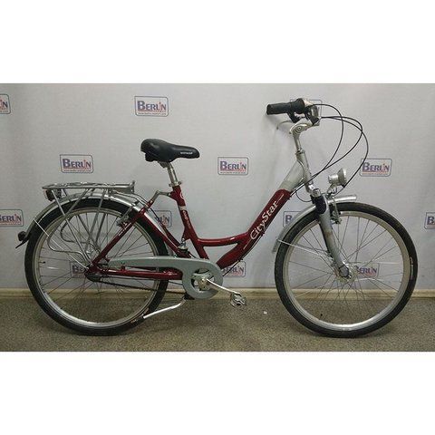 Велосипед 26 CITY STAR alu bike дамка красно серый алюм 000005083 фото
