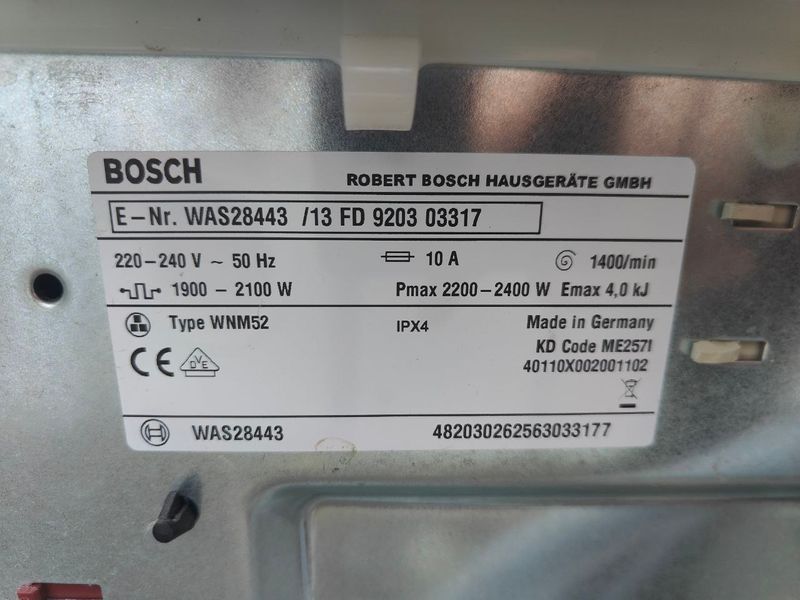 Стиральная машина Bosch WAS28443 2400W 8кг sn 920303317 000051157 фото