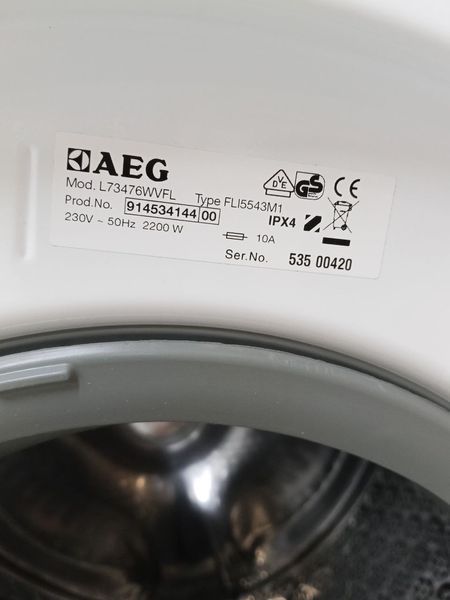 Стиральная машина AEG L73476WVFL 2200W 7кг sn 53500420 000049474 фото