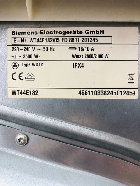 Сушильная машина Siemens WT44E182 05 000045400 фото