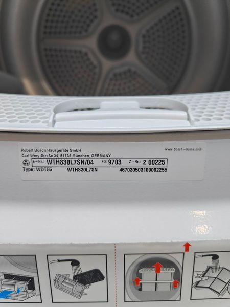 Сушильна машина Bosch WTH830L7SN 600W 7кг sn 9703200225 n517 000050806 фото