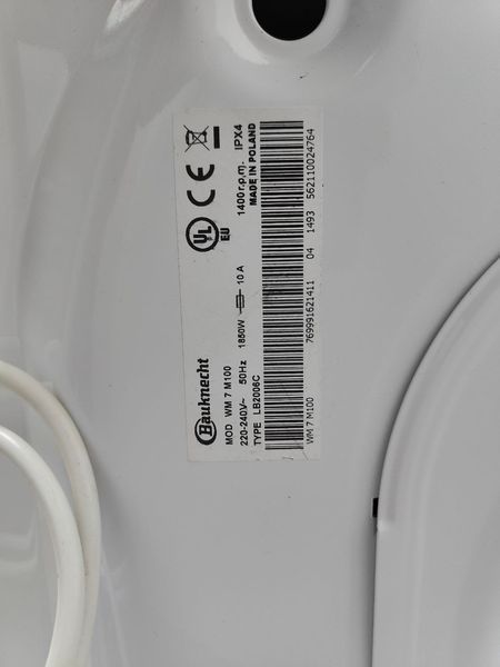Пральна машина Bauknecht WM7 M100 1850W 7кг sn 562110024764 000051696 фото