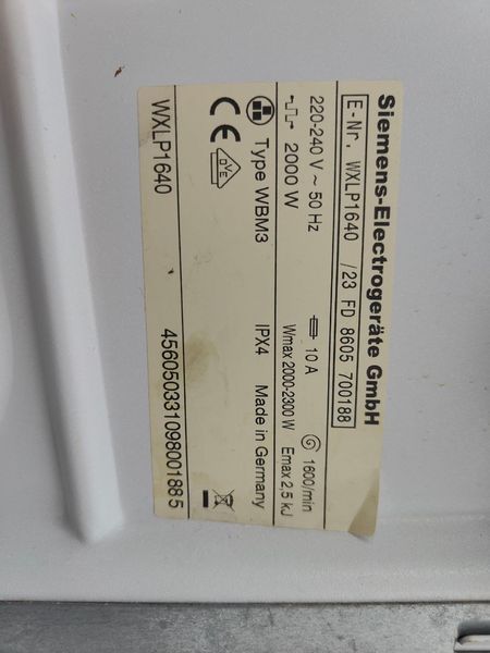 Стиральная машина SIEMENS WXLP1640 2300W 5 кг sn 8605700188 000051182 фото