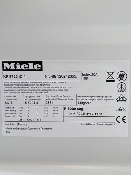 Холодильник двухкамерный встраиваемый Miele KF 9723 iD 000039309 фото