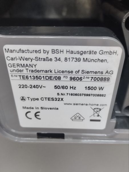 Кофемашина Bosch Vero Aroma 300 CTES32X 1500W sn 716060375997008882 000046380 фото