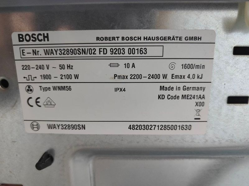 Пральна машина Bosch HomeProfessiona WAY32890SN 02 2100W 8кг sn 920300163 n581 000051880 фото