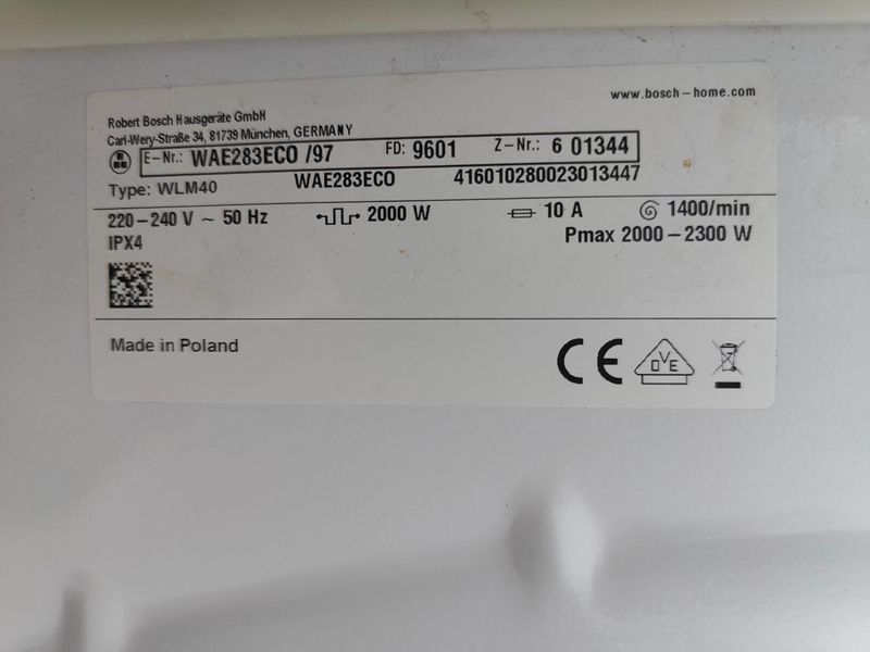 Стиральная машина Bosch Maxx 7 EcoEdition WAE283ECO 97 2300W 7 кг sn 6 01344 000052284 фото