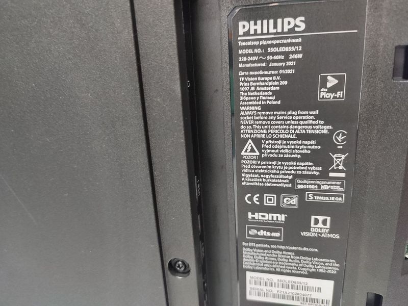ТБ 55 Philips 55OLED855 12 4К Smart TV 246w sn FZ1A2102034077 000044458 фото