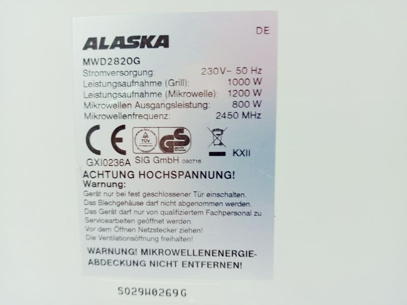 Микроволновая печь Alaska MWD2820G 000042393 фото