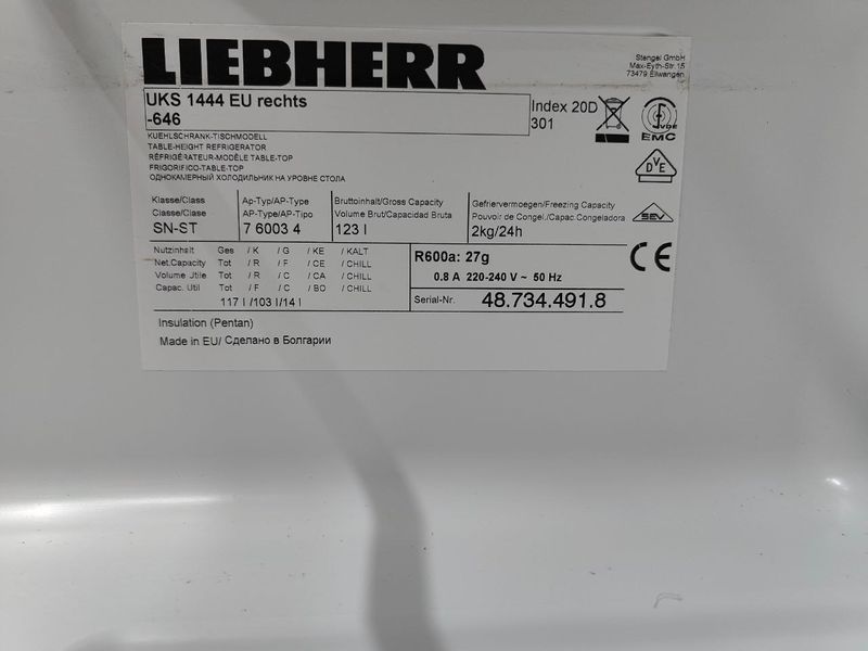 Холодильник однокамерний Liebherr UKS1444 EU 123л sn 487344918 n653 000053318 фото