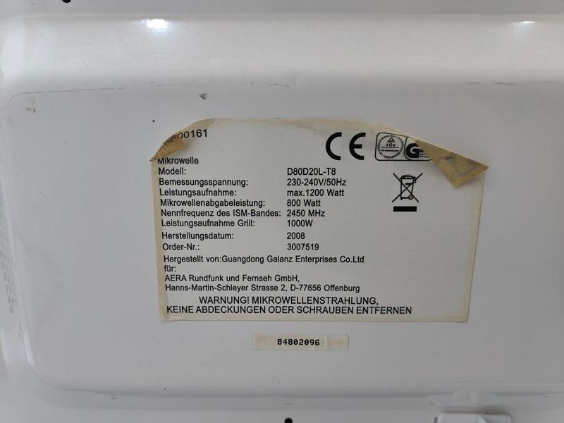 Микроволновая печь Leistung D80D20LT8 800W+1200W гриль sn 3007519 000049962 фото
