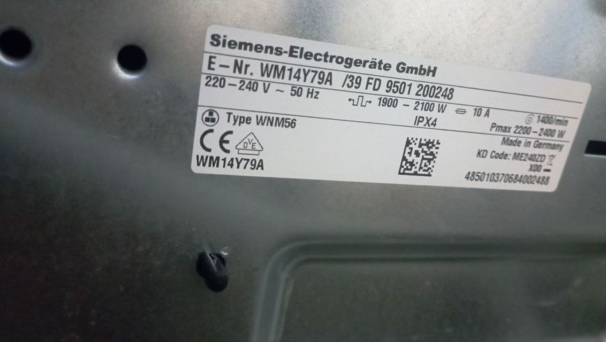 Стиральная машинка Siemens IQ800 WM14Y79A 2100w 1400 об 8 кг sn WM14Y79A 000046355 фото